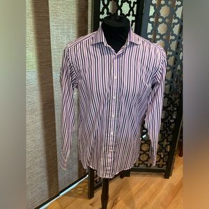 Etro Purple Striped Shirt sz 39 EUR Medium